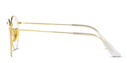 Ray-Ban RX8247V Round Titanium Gold glasses - Gold - Side View