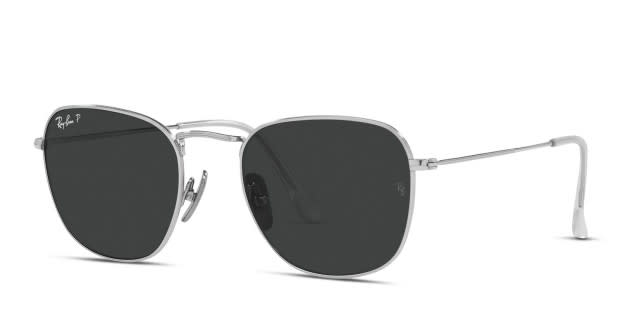 Ray-Ban RB8157 Frank silver frame with polarized black lenses. Lenses  provide 100% UV protection.