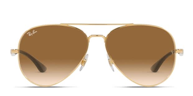 Ray-Ban RB3675 gold frame with clear gradient brown lenses  display picture 1