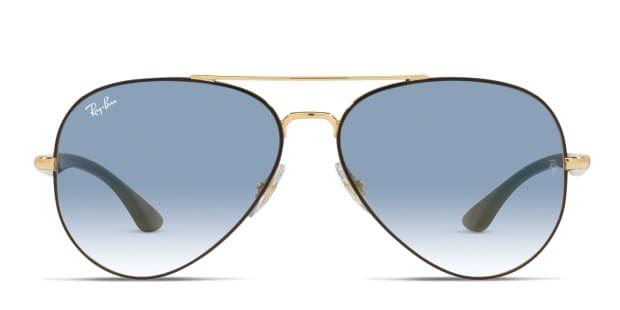 Ray-Ban Black and Gold Sunglasses with Teal Lenses Ray-Ban RB3016 CLUBMASTER Sunglasses - main image 3