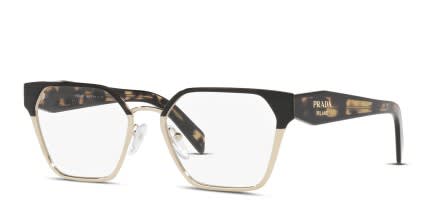 Prada PR63WV Black, Gold glasses - Black / Gold - Angle View