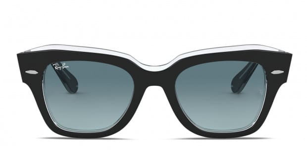 Ray-Ban RB2186 State Street black , clear frame with blue  display picture 1