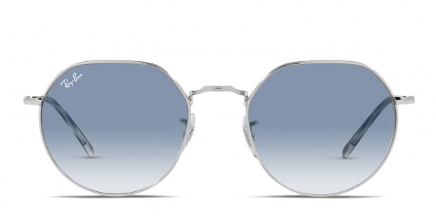 Ray Ban RB3565 Jack silver frame with clear gradient blue lenses. Lenses provide 100 UV protection