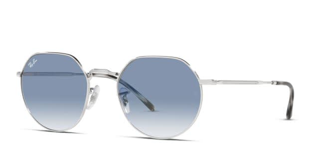 M01569♭1008 Ray-Ban JACK RB3565 シルバー ブルー Ray-Ban RB3565 Jack silver frame with clear gradient blue lenses