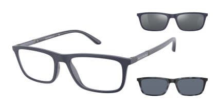 Emporio Armani EA4160 w/Clip-On Blue glasses - Blue - Angle View