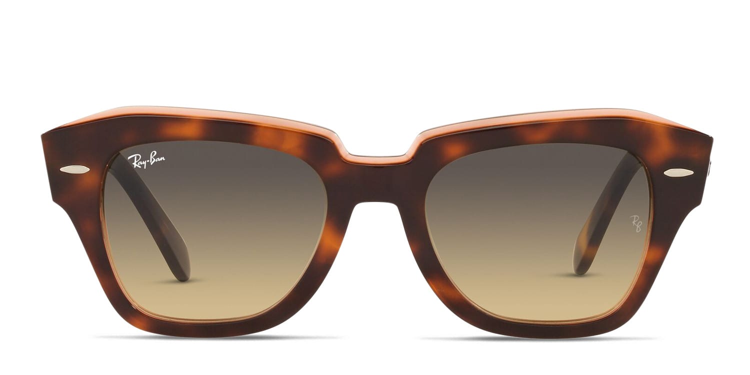 Ray-Ban RB2186 State Street Brown, Tortoise, Pink glasses - Brown / Tortoise / Pink - Frontal View
