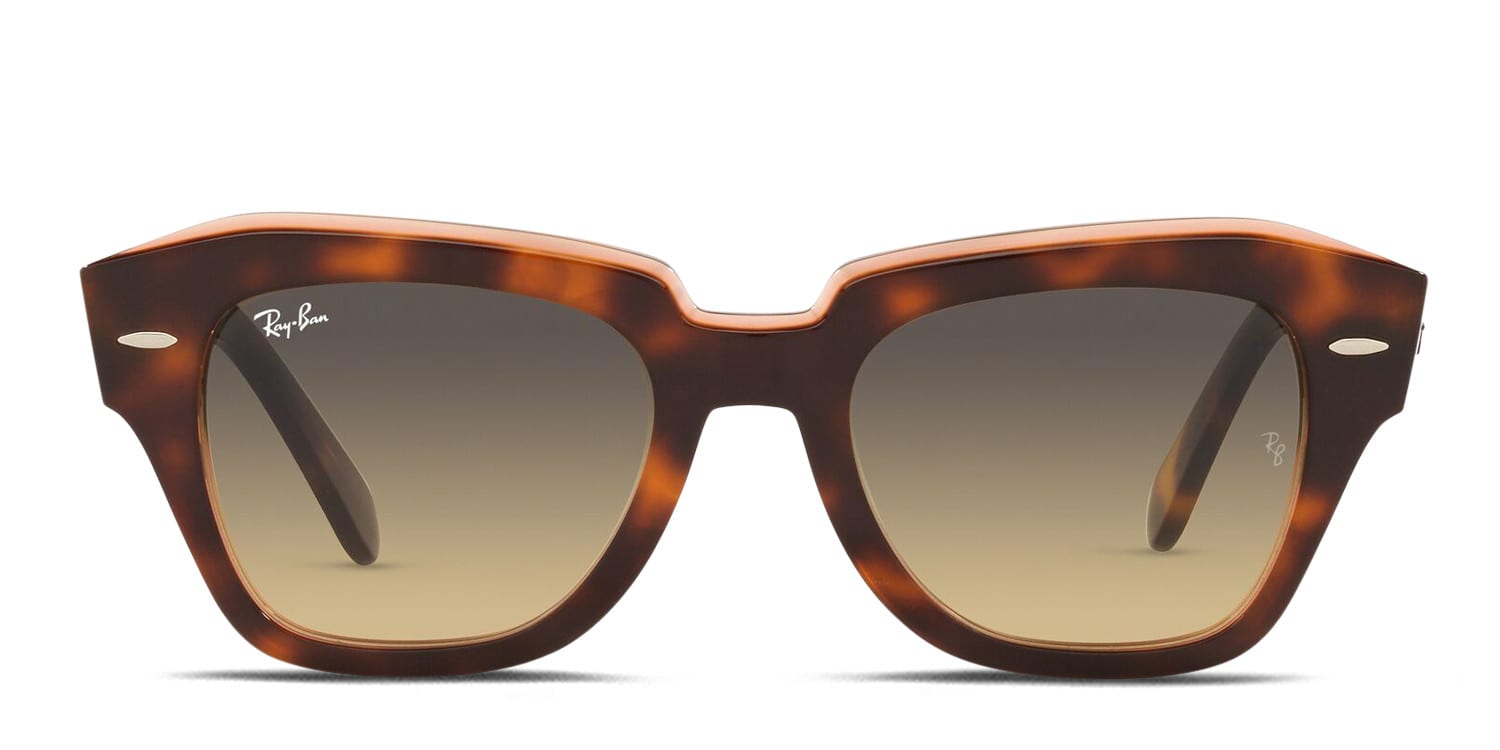 Ray-Ban RB2186 State Street Brown, Tortoise, Pink glasses - Brown / Tortoise / Pink - Frontal View