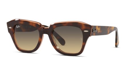 Ray-Ban RB2186 State Street Brown, Tortoise, Pink glasses - Brown / Tortoise / Pink - Angle View