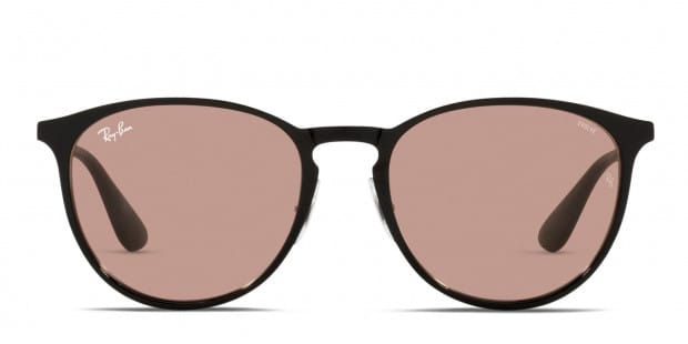 Ray Ban RB3539 Erika Metal black frame with Evolve photochromic brown to dark brown lenses. Lenses provide 100 UV protection