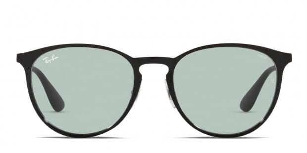 Ray Ban RB3539 Erika Metal black frame with Evolve photochromic green to blue lenses. Lenses provide 100 UV protection
