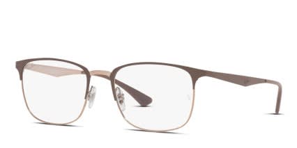Ray-Ban RX6421 Brown, Rose Gold glasses - Brown / Rose Gold - Angle View