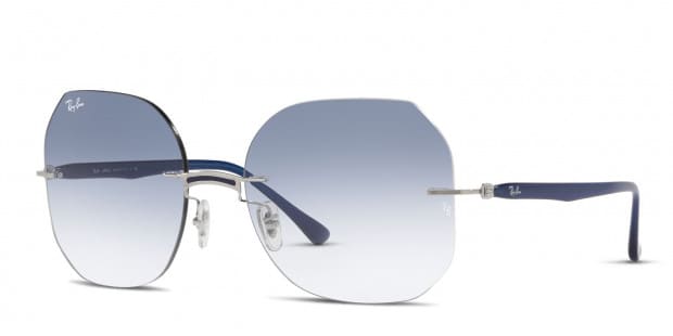 Ray-Ban RB8067 blue, silver frame with clear gradient light
