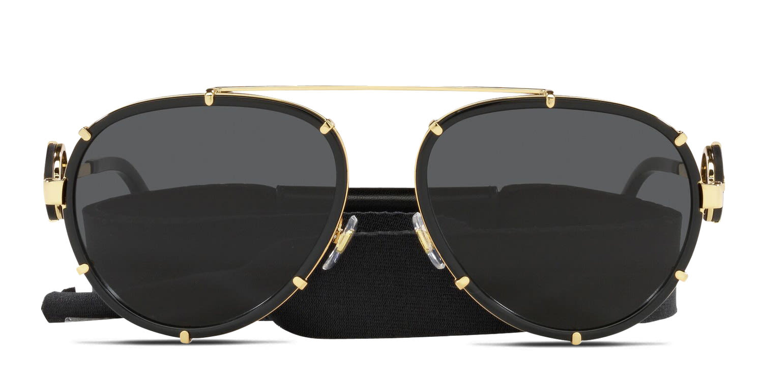 Versace VE2232 Black, Gold Prescription Sunglasses - 50% Off  display picture 1