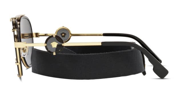 Versace VE2232 Black and Gold Sunglasses Versace VE2232 XXL (61 - 18) with Grey lenses and Black  main image 4