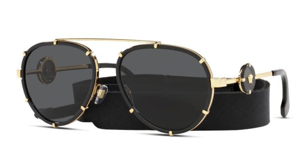 Versace Women\'s Sunglasses  in Black with Gold Detail            VE2182 VE2182 125213 43MM Pale Gold/Light/Dark Brown Gradient  main image 2