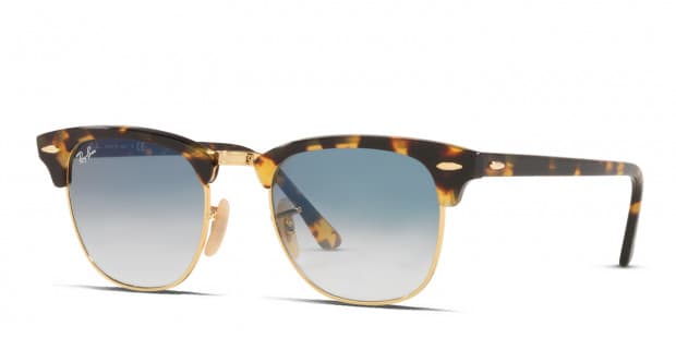 Ray Ban RB3016 Clubmaster Tortoise Yellow Gold Blue Sunglasses