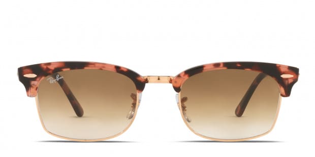 Ray-Ban RB3916 Clubmaster Square pink tortoise frame with clear
