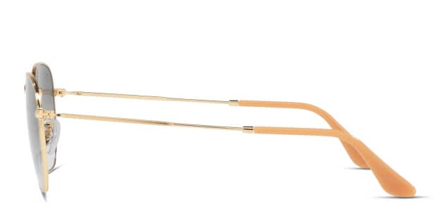 Ray-Ban RB3548 Hexagonal gold frame with clear gradient blue