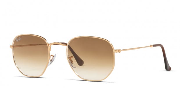 Ray bans hexagonal gold cheap