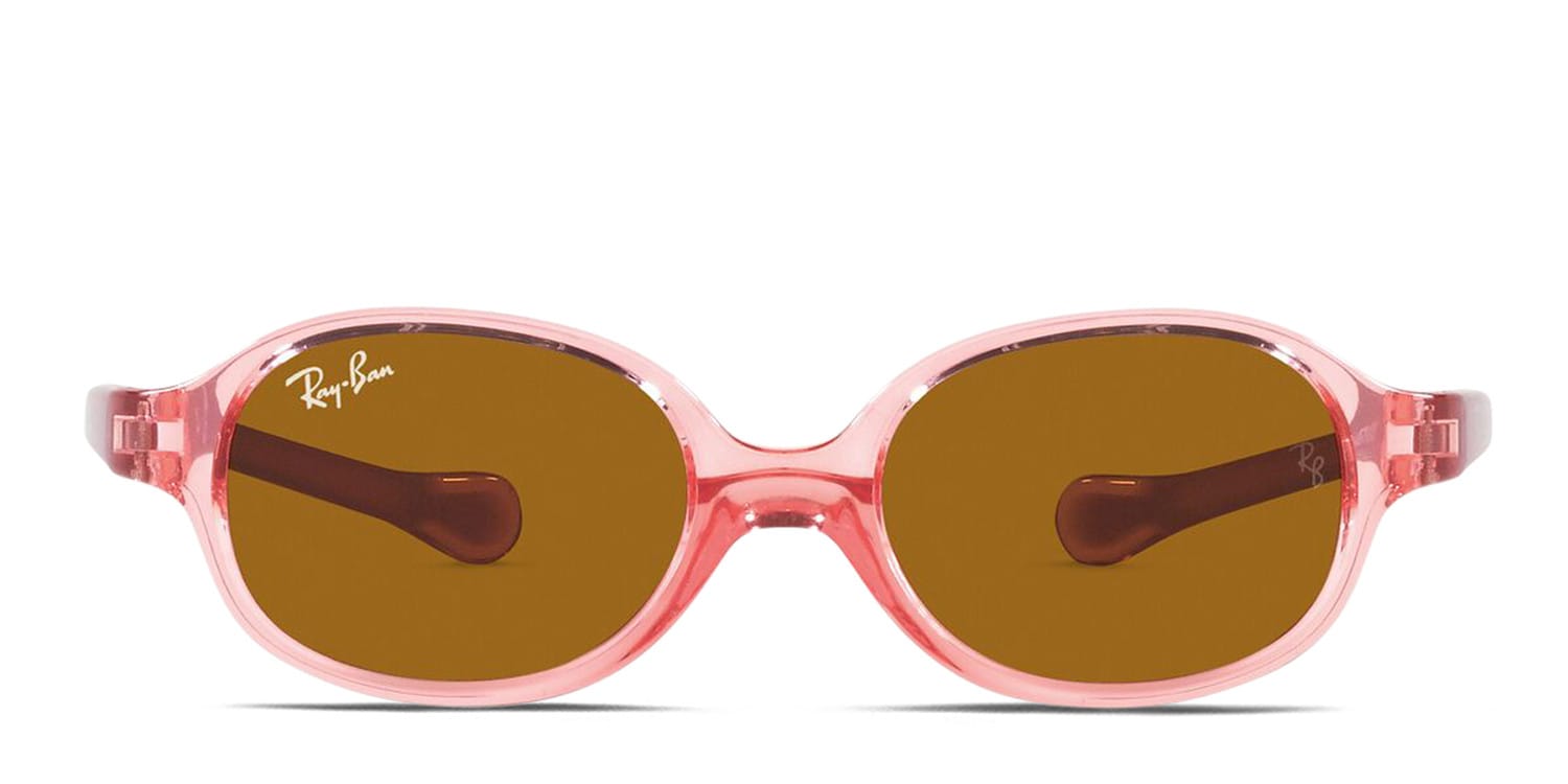Ray-Ban RJ9187S Brown , Clear , Red glasses - Pink - Frontal View