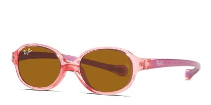 Ray-Ban RJ9187S Brown , Clear , Red glasses - Pink - Angle View