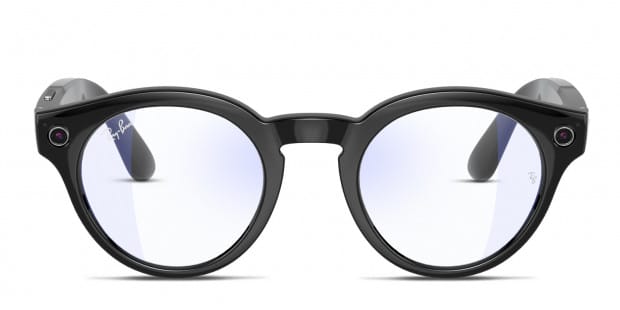 Ray-Ban Stories RW4003 Round black frame with clear lenses. Lenses 