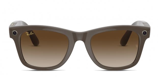 Ray Ban Stories RW4004 Wayfarer Large Brown frame with gradient brown lenses. Lenses provide 100 UV protection