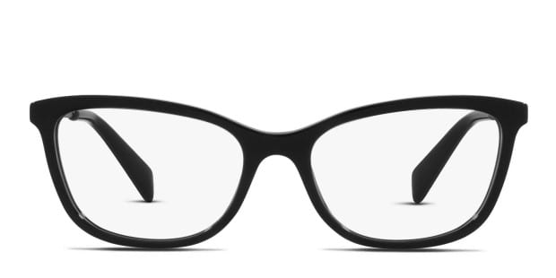 Prada PR 02YV Shiny Black Prescription Eyeglasses