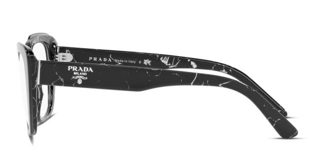 Prada PR 01YV Black/White Eyeglasses | Includes FREE Rx Lenses display picture 3