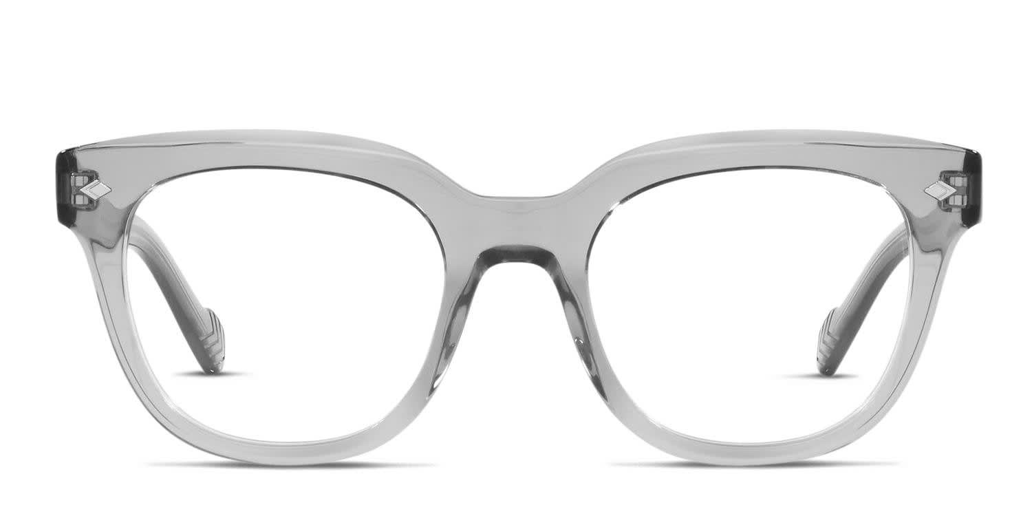 Fashion- Translucent Gray Optical Glasses with CC Detail Sofia Oval Gray/Ombre Photochromic Glasses | GlassesShop main image 4