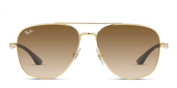 Ray ban aviators brown gradient gold frame store