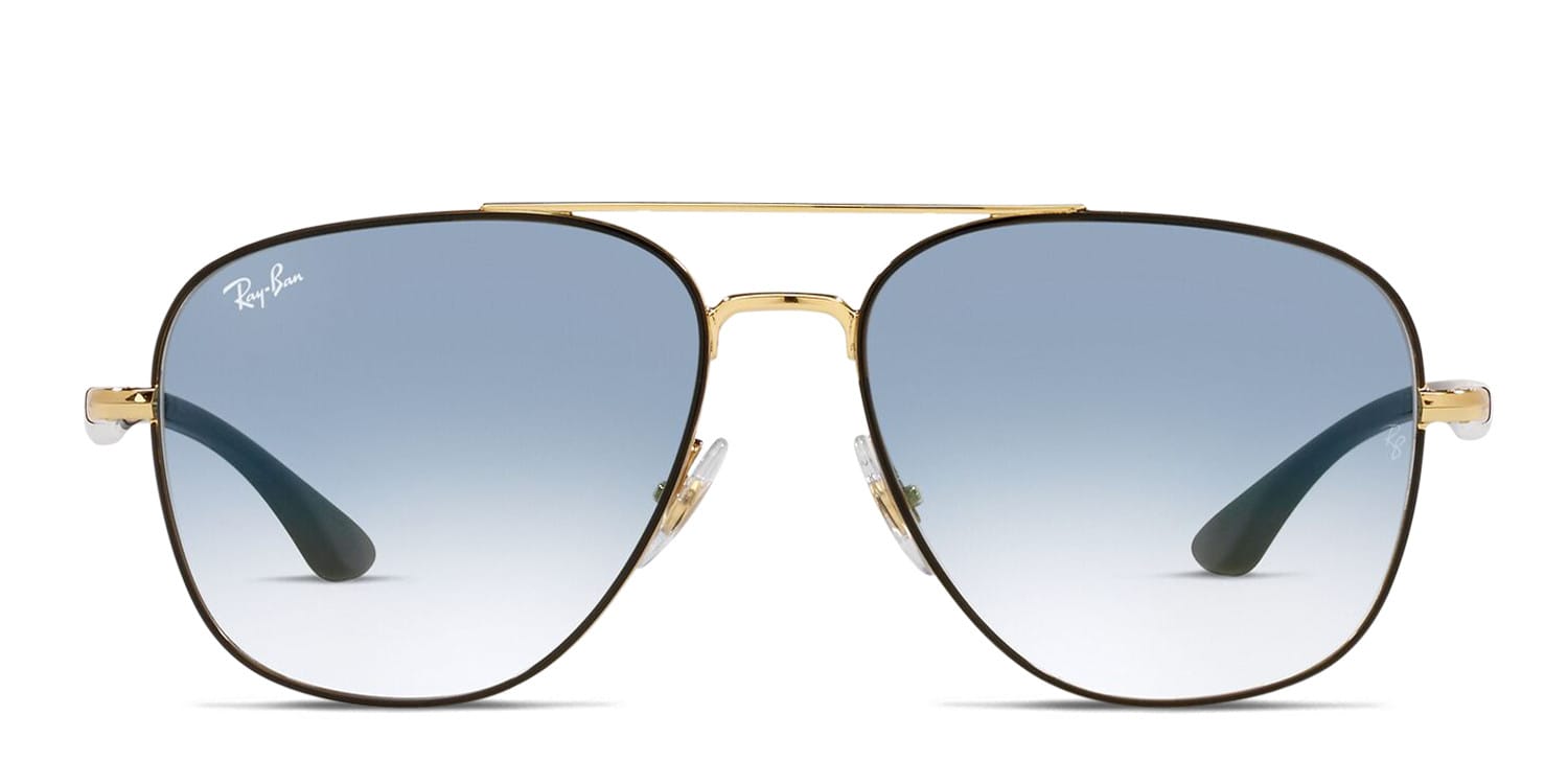 Ray-Ban RB3683 Black, Gold, Blue glasses - Black / Gold / Blue - Frontal View