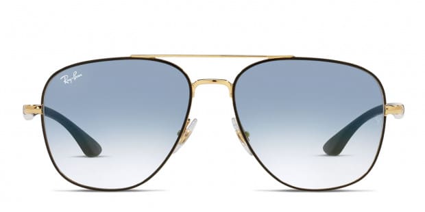 Ray-Ban RB3683 black, gold frame with clear gradient blue Ray-Ban RB3683 black, gold frame with clear gradient blue
