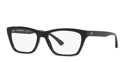 Emporio Armani EA3186 Shiny Black glasses - Shiny Black - Angle View