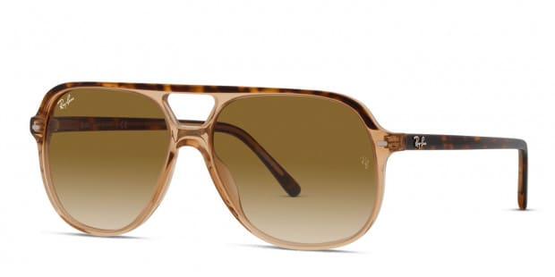 Ray Ban RB2198 Bill tortoise clear brown frame with clear gradient brown lenses. Lenses provide 100 UV protection