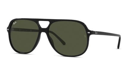 Ray-Ban RB2198 Bill Black , Green glasses - Black / Green - Angle View