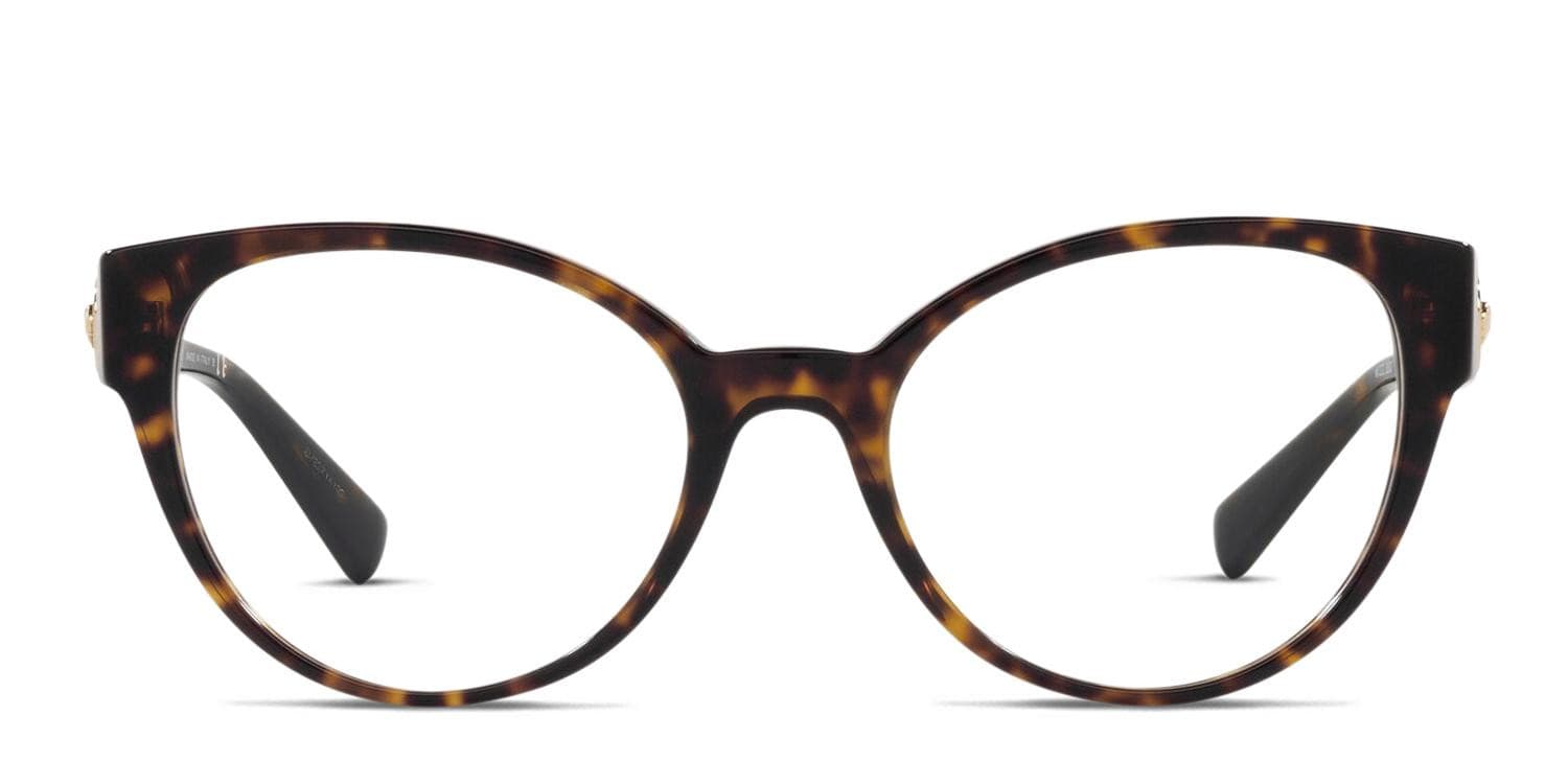 Versace 3107-B Tortoise Crystal Eyeglass Frames 52-16-135 Italy Versace MOD 3091-B GB1 Black Crystals Eyeglasses Frames 51  main image 3