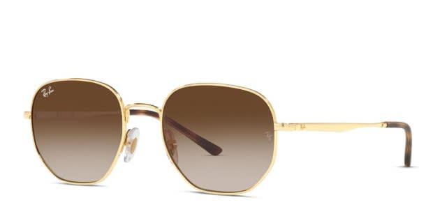 Ray-Ban RB3682 Gold Geometric Sunglasses with Case Ray-Ban RB3682 Gold Prescription Sunglasses - 50% Off Lenses main image 2