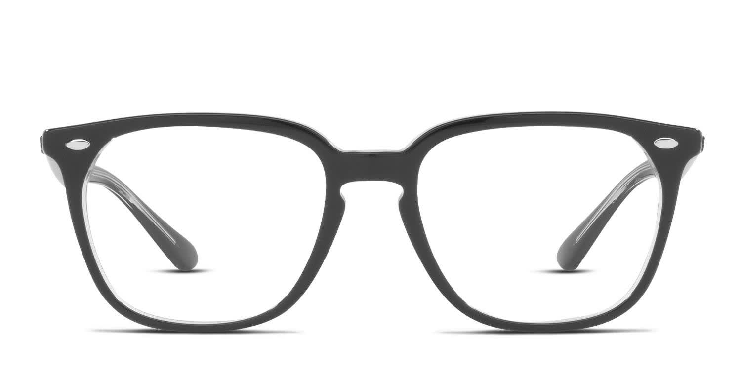 Ray-Ban RX4362VF Shiny Black, Clear glasses - Shiny Black / Clear - Frontal View