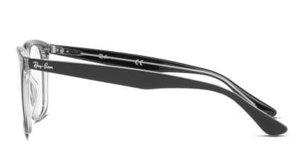 Ray-Ban RX4362VF Shiny Black, Clear glasses - Shiny Black / Clear - Side View