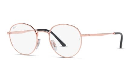 Ray-Ban RX3681V Rose Gold glasses - Rose Gold - Angle View