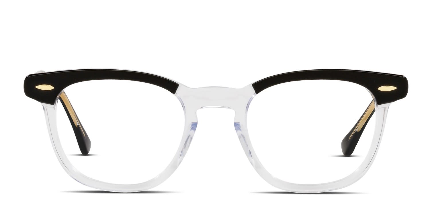 Ray-Ban RX5398F Hawkeye Black, Clear glasses - Black / Clear - Frontal View