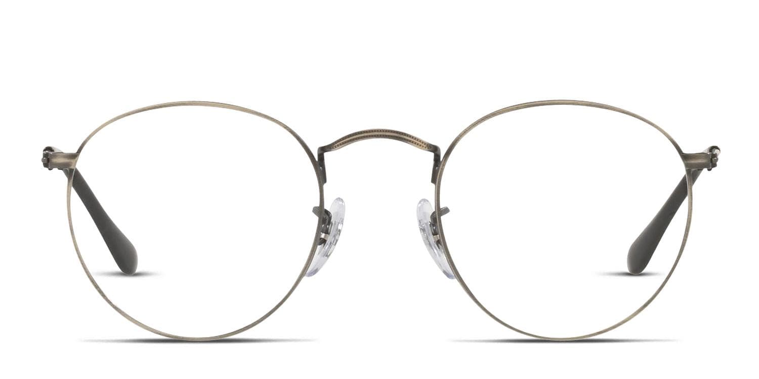 れいこ Ray-Ban RX3447V Round Metal Gunmetal/Gray Eyeglasses | Includes