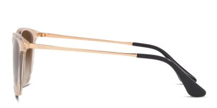 Ray-Ban RJ9060S Kids Beige, Clear, Gold glasses - Beige / Clear / Gold - Side View