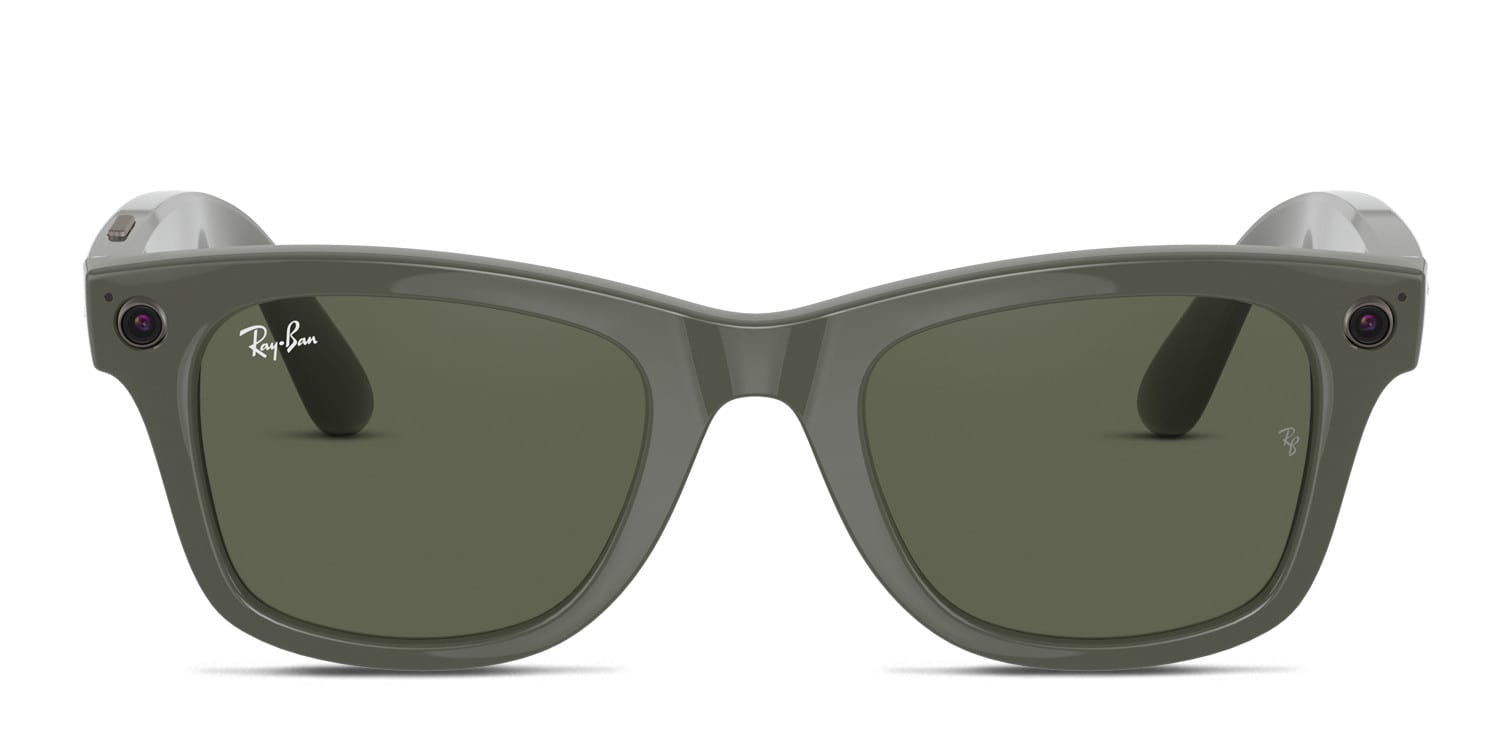 Ray-Ban Stories RW4002 Wayfarer Green glasses - Green - Frontal View