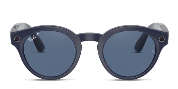 Ray-Ban Stories RW4003 Round Blue frame with polarized dark blue 