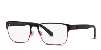 Polo Ralph Lauren PH1175 Black , Red glasses - Black / Red - Angle View