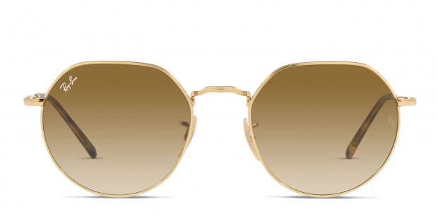 Ray ban round gold brown store