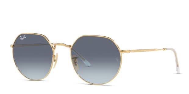 Ray-Ban RB3565 Jack gold frame with blue gradient grey lenses