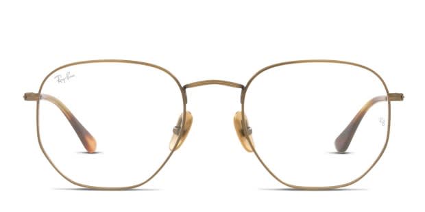 Ray-Ban RX8148V Hexagonal Bronze Eyeglasses | Includes FREE Rx Lenses